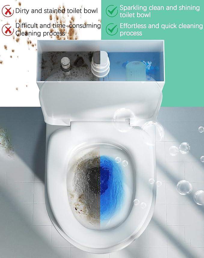 Toilet Cleaner - Hands-Free Automatic Toilet Tank Cleaner - Long-Lasting Hard Water Descaler Septic Safe & Chemical-Free for Home & Commercial Use (1)