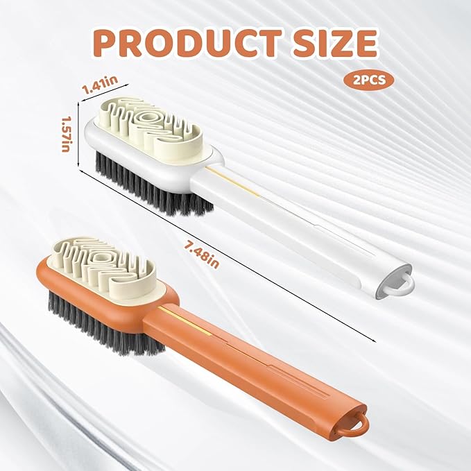 2PCS Suede Brush, Compact Design Rubber Shoe Brush, Shoe Brushes for Cleaning Suitable for Travel and Home Use