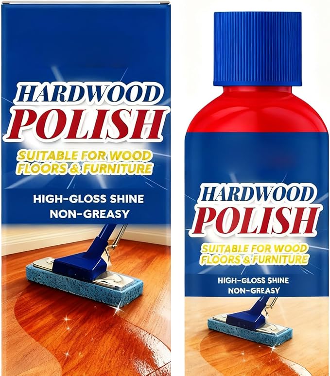 Hardwood Floor Polish - 100ml Natural Shine Liquid, Fast-Drying Wood Cleaner, Scratch Remover Solution | Deep Cleaning Polish for Bedroom, Entryway, Apartment, Furniture, Table, Cabinet, Shelf surfece