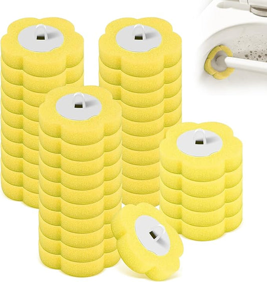 Disposable Toilet Brush, 36 PCS Toilet Brush Replacement Head, Toilet Wand Replacement Heads, Disposable Toilet Cleaning System, Toilet Wand Heads for Bathroom(Yellow)