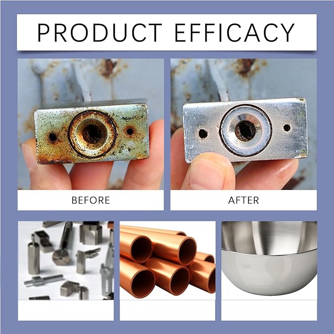 Rust Remover, Rust Removal Heavy Duty for Metal, Highly Concentrated Steel Remover, Removedor de Spray for Metal, Tools, Stainless Steel, Automotive Parts, Fast Acting Rust (1pcs)