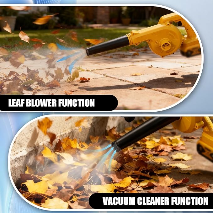 4-in-1 Electric Diatomaceous Earth Duster & Leaf Blower & Paint Sprayer & Vacuum Cleaner Function, Compatible with DeWALT 20V Battery (no Battery), Multi-Functional Dust Applicator/Powder Sprayer