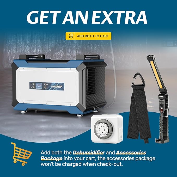 ARGENDON 180 Pints Commercial Dehumidifier with Pump for Crawl Space, Industry Water Damage Unit for up to 2,300 sq ft Large Space, Job Sites, Basement, Auto Defrost, 5 Years Limited Warranty