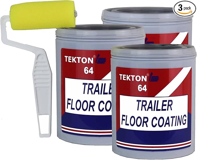 Protects Trailer Floors, Ramps and Walls (Black, 3 Quarts Includes 3" Roller) Non Skid Paint