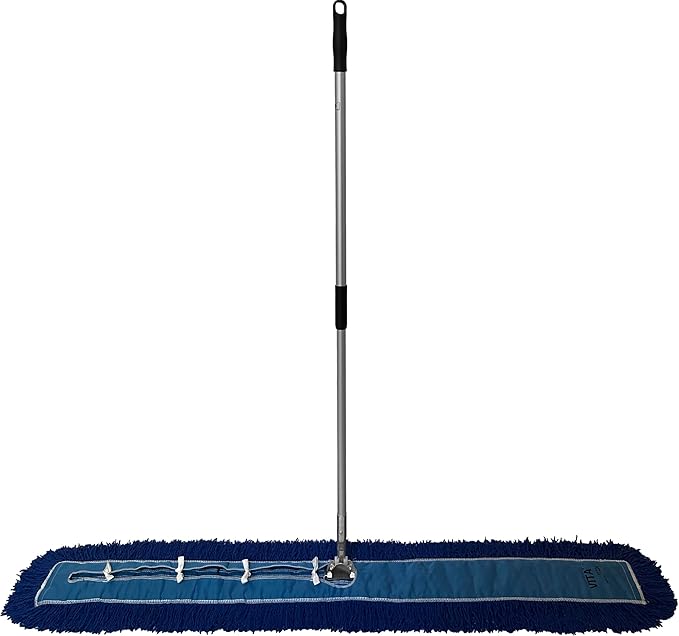 Ultimate Dust Mop Kit: Industrial-Grade Performance, Heavy-Duty Frame, Telescopic Handle - Blue 60 Inch