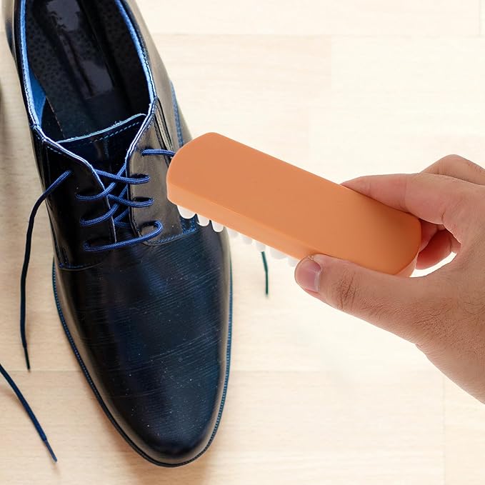 Ipetboom Soft Rubber Suede Shoe Brush Cleaner for Boots and Sneakers, Portable Small Scrub Brush with Rubber Eraser for Leather and Nubuck Cleaning, Entryway Shoe Care Tool