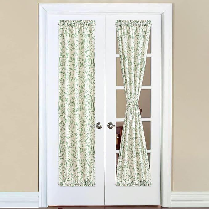 VOGOL Sliding Door Curtains, Linen Textured Privacy Light Filtering Window Treatment, 25 x 72 Inches Curtain for French Door Closet, 1 Panel