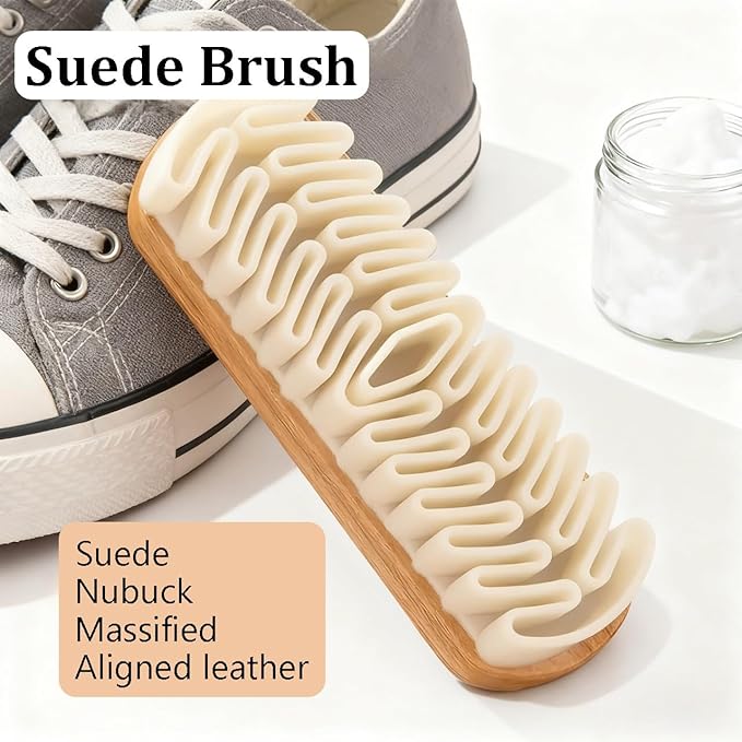 Suede Brush & Rubber Shoe Brush, 2-in-1 Professional Dry Cleaner Tool for Shoes & Boots, Shoe Cleaning Brush for Reduce Scuffs and Restores Nap