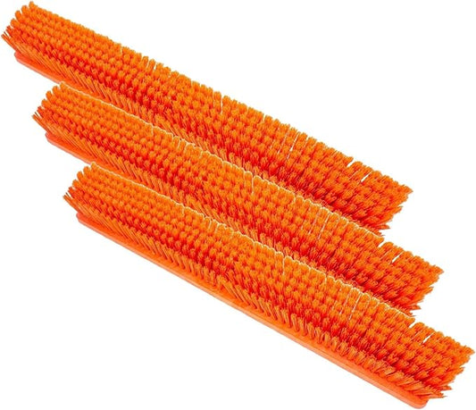 SPARTA 41891EC24 Omni Sweep Plastic Push Broom Head, Heavy Duty, Industrial Broom with Color Code System for Outdoor, Indoor, Garage, Concrete, Patio, Kitchen, Bathroom, 24 Inches, Orange (Pack of 3)