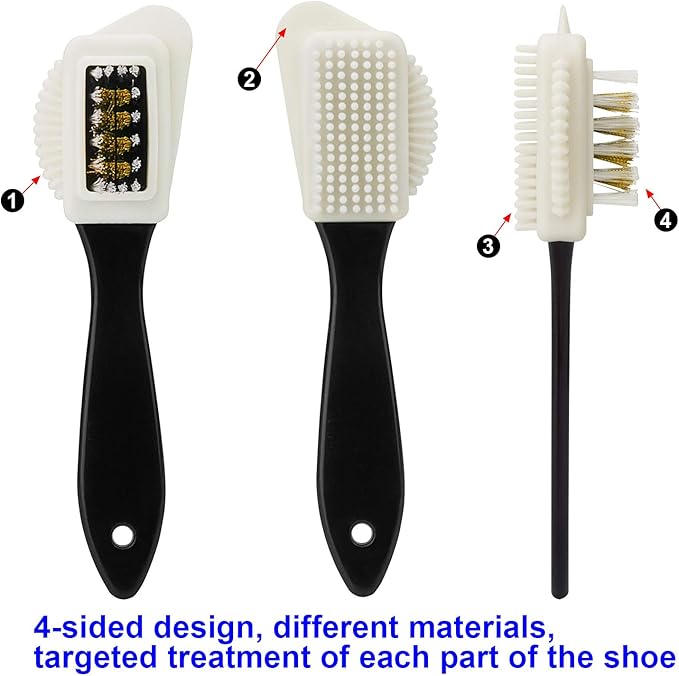 2 Sets of Suede Brush Brush & Nubuck 2 Pieces 4-Way Brush + 4 Eraser, Premium Shoe Cleaner Kit