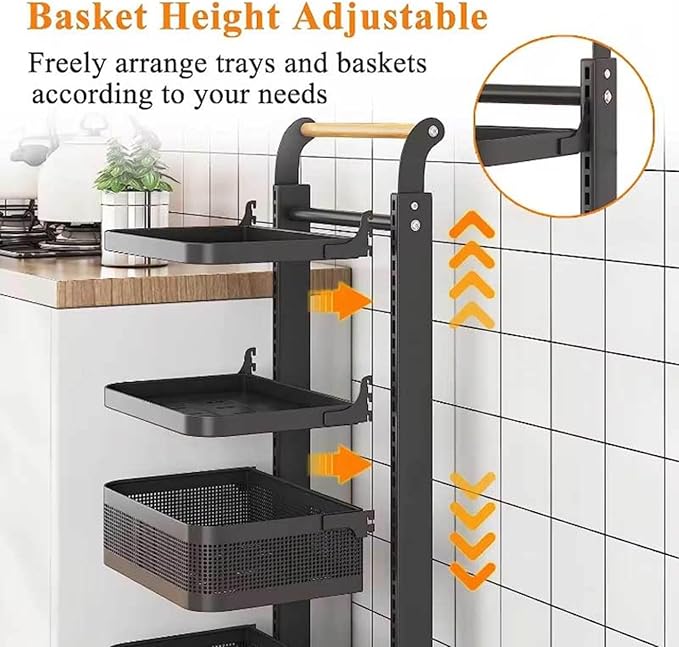 Pot Lid Holder Pan Stand Rack for Saucepans White Kitchen Cupboard nizer with 5 Boards and 1 Basket