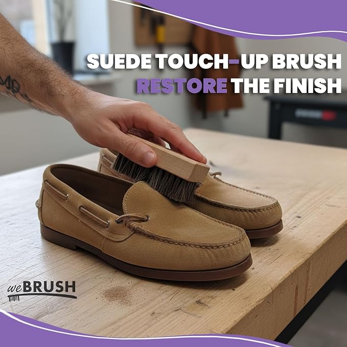 3 Small Shoe Brushes, Shoes Cleaning Brush Kit, Suede Shoe Cleaner, Boot White Sneaker Cleaner with Nylon Boar Horsehair Bristles Suede Brush for Canvas Leather Bags Jackets Scrub & Polish