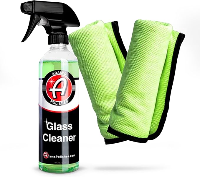 Adam's Polishes Glass Cleaner - Car Window Cleaner | Car Wash All-Natural Streak Free Formula For Car Cleaning | Safe On Tinted & Non-Tinted Glass | Won’t Strip Car Wax or Paint Protection