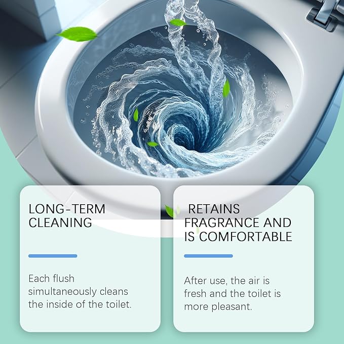 Automatic Toilet Bowl Cleaner Tablets - Long-Lasting Foaming Toilet Tank Cleaner with Descaling & Deodorizing Formula, for Home & Bathroom Use