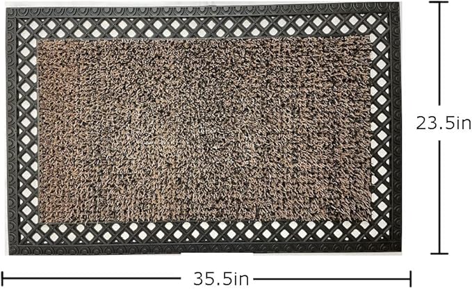 Clean Machine 10376933 French Quarter Astroturf Dirt Trapper Doormat, 22.25" x 35.25", Sandbar Brown