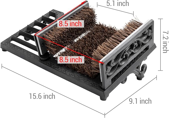 MyGift Heavy Duty Shoe Scraper and Boot Brush, Vintage Cast Iron Shoe Dirt Scrubber Cleaner/Outdoor Boot Mud Brush