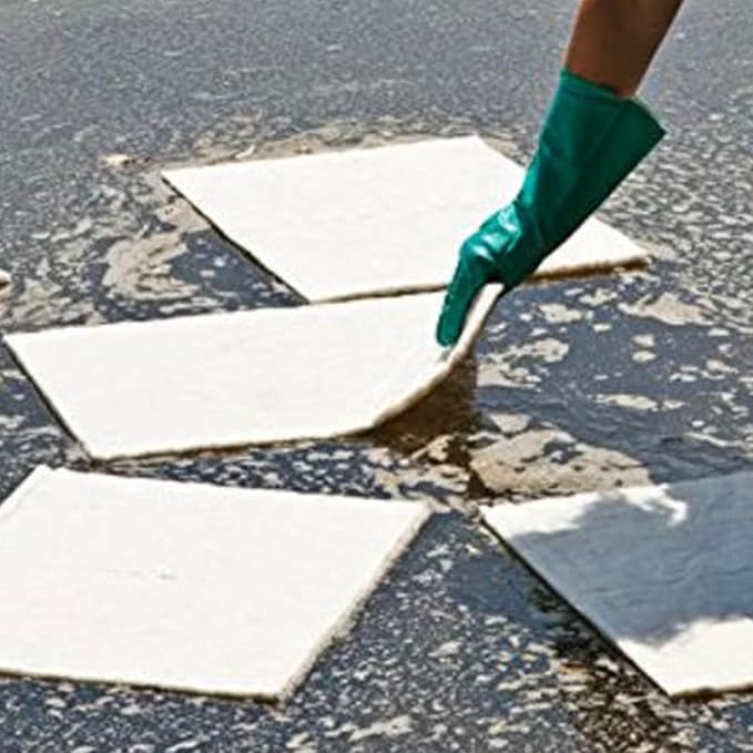 Oil Spill Absorbent Pads | 30-Pack 17"x13.8" Industrial & Marine Spill Mats | Leak & Spill Cleanup Pads for Garage, Marine Bilge, Engine Bay, Workshops | Repels Water