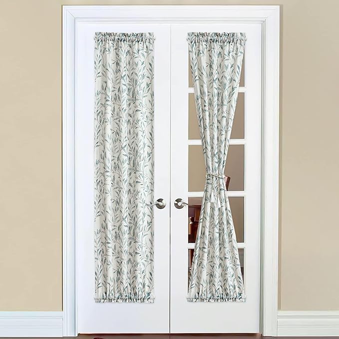 VOGOL Vintage Closet Door Curtain, View Reducing Drapes with Rod Pocket at Top and Bottom, 25 x 72 Inches Room Divide French Door Curtains, 1 Panel