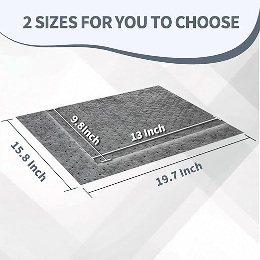 Oil Absorbent Pads - 9.8 x 13 Inch-Universal Leak, Drip, and Spill Control, Garage Accessories Absorbent Mat for Oil Water, Ideal for Extra-Heavy Spills 100 Pcs