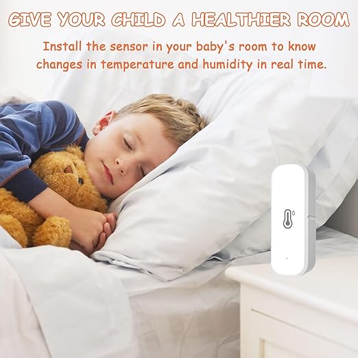WiFi Hygrometer Thermometer Sensor, Indoor Outdoor Wireless Temperature Humidity Sensor, with Remote Monitor and Alert Compatible with Alexa(4 Pack)