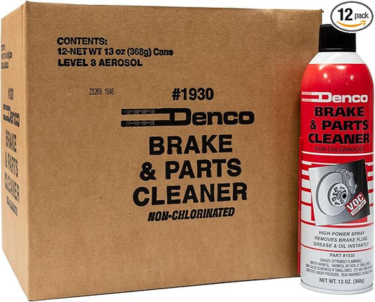 Denco #1930 Brake & Parts Cleaner Spray, Non-Chlorinated, Fast-Drying Degreaser, Low Odor Aerosol, 15.3oz (13oz net wt) (Case of 12)
