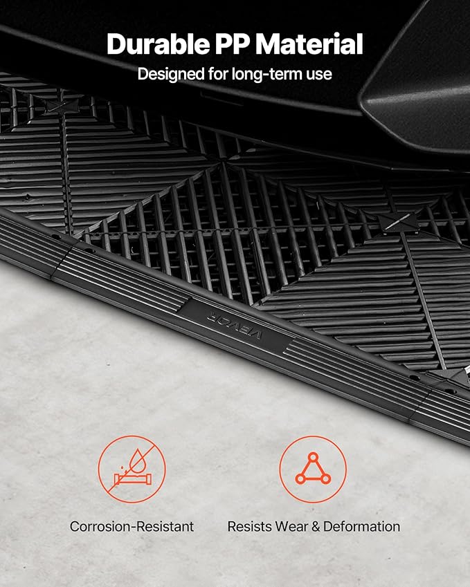 VEVOR Transition Edge Kit, 11-Piece, Durable Straight Garage Floor Edging, PP Material, Easy Installation, Only Compatible with VEVOR Drainage Mats, Black, Male
