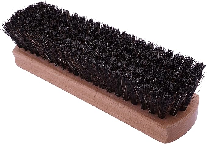 Konex Handcrafted Wooden Shoe Brush with Polished Finish - Shoe Cleaning Brush with Mix Horsehair and Tampico Bristles - Premium Shoe Brushes for Cleaning by Konex