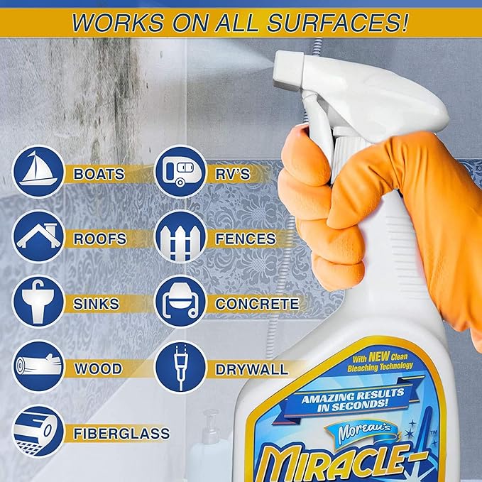 MiracleMist Instant Cleaner for Indoor and Outdoor Use, 32 oz | 2 Pack (64 OZ Spray)