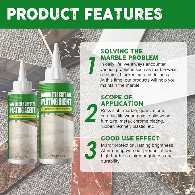 Tiles Scratch Remover Polish Solution with Applicators Sponge Cleaning Cloth for Kitchen Countertop Floor Restorations Ceramic Tiles Restorer with Sponge Brush Tiles Scratch Repair Tools