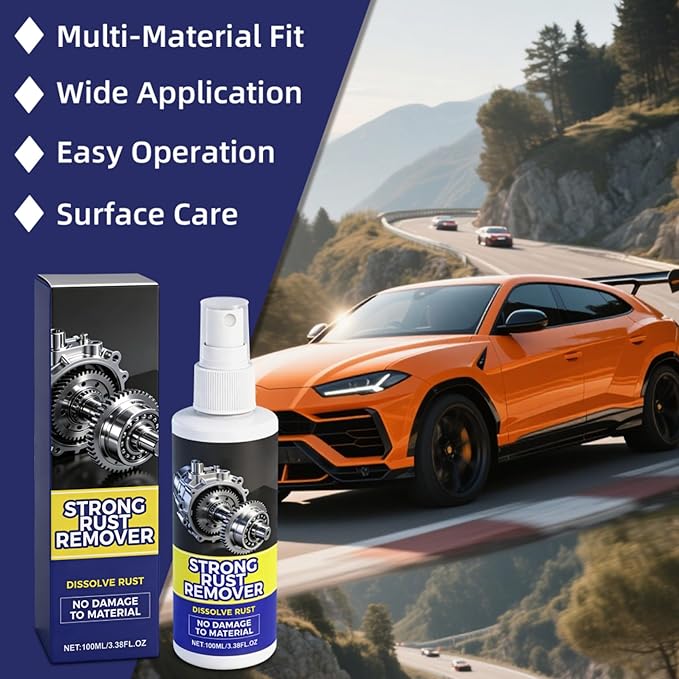 Rust Remover Spray for Metal, 2PCS Multipurpose Rust Stain Remover, 2026 New Upgrade Heavy Duty Metal Cleaner, Fast-Acting Iron Out Cleaner for Vehicles, Tools, Chains