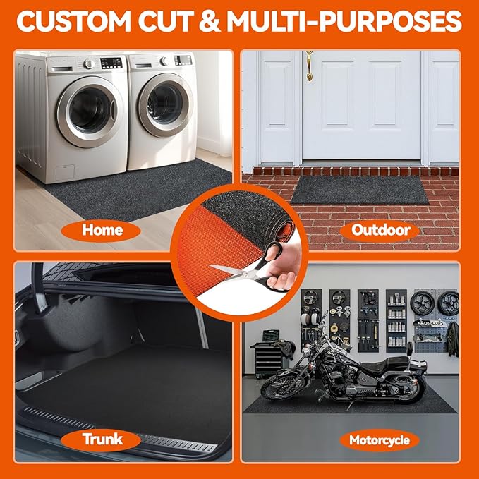 59" x 71" Heavy Duty Oil Spill Mat, Upgraded Garage Floor Mat for Under Car, 1/4" Waterproof Rubber Bottom Absorbs Oil Quickly, Washable, Reusable Oil Drip Leak Absorbent Pad