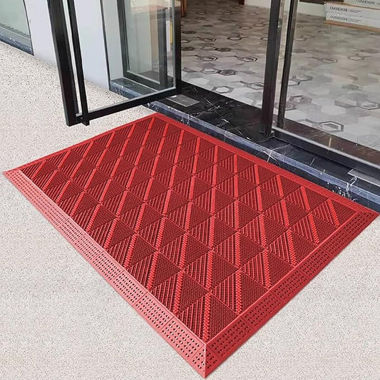 Interlocking Floor Tiles, Garage Flooring Tiles, Shoe Cleaner Mats for Entryway, Non-Slip Outdoor Shower Mat with Drainage Holes for Slippery Areas (Color : D, Size : 75x105cm)