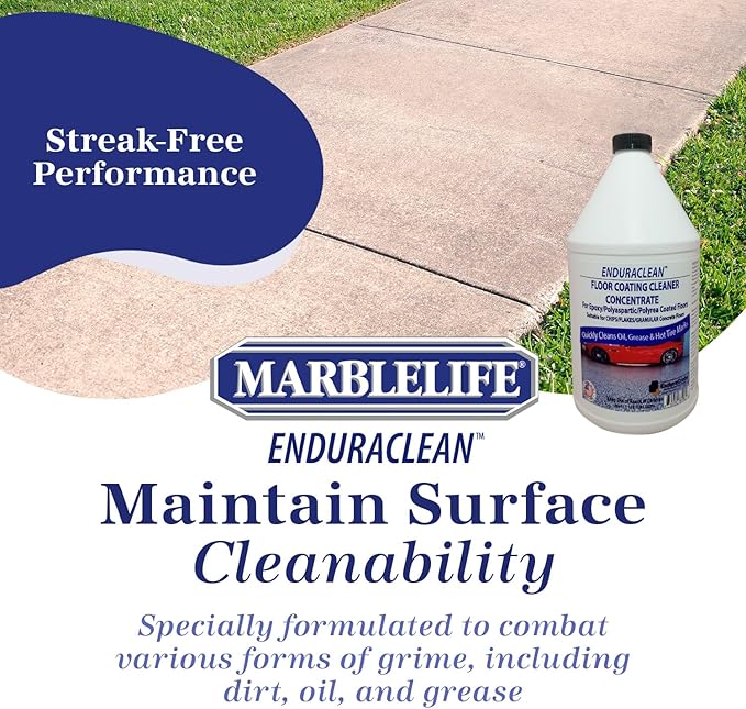 Marblelife EnduraCLEAN Garage and Indoor Concrete Floor Coating Cleaner, Effective Basement & Garage Floor Cleaner, Concrete Cleaner, Ready-To-Use Cement Cleaner & Degreaser, 128 oz Concentrate