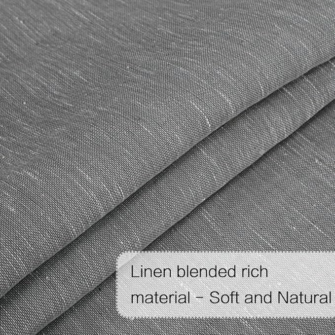 H.VERSAILTEX Sheer Door Curtain Closet Linen Textured Curtains Sheer Doorway Light Filtering Voile Patio Glass Doors Rod Pocket Curtain French Door, 52 x 72 inches Long, Charcoal Grey, 1 Panel