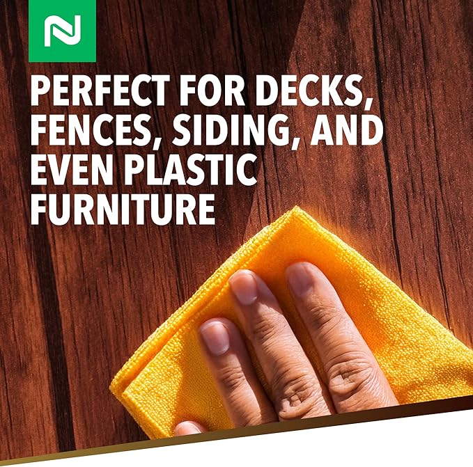 Nisus MOLD-CLEAN Wood Cleaner and Surface Conditioner, Ready-to-Use, Removes Stains on Wood, Concrete, Decks, Siding, Plastic Furniture, 1 Gallon