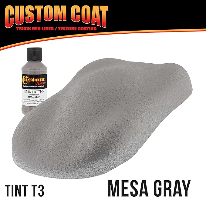 Custom Coat Mesa Gray 1 Quart Urethane Spray-On Truck Bed Liner Kit - Easy Mixing, Just Shake, Shoot - Professional Durable Textured Protective Coating, Prevent Stop Rust - Car, Auto Equipment