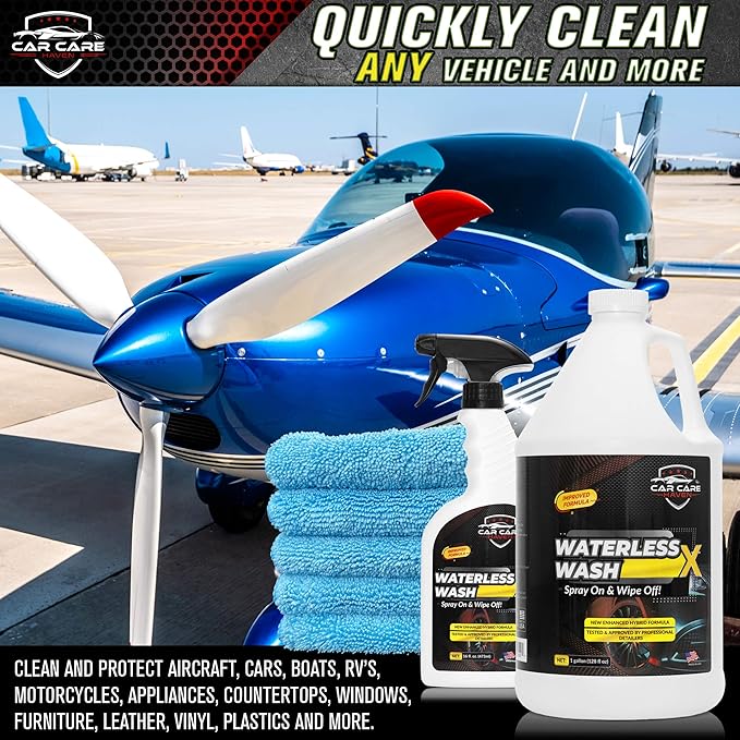Waterless Wash X-Car Detailing Without Water-(16oz Spray) Quick Detailer for Any Vehicle-Wash in Your Garage, at Work, or Anywhere-Spray On & Wipe Off