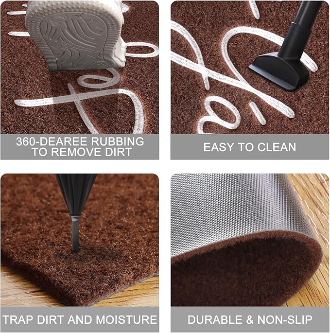 Outdoor Welcome Mat Entryway Hey Y'all Mats for Front Door Mats, with Rubber Backing Doormat Indoor Mat Polystyrene Non Slip Natural Mat Coffee 28" x 18"