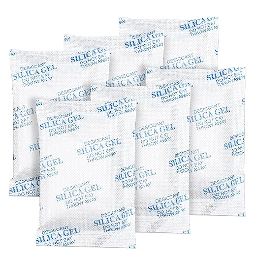 Absorbking Silica Gel Packets, 50 Gram 50 Packs Food Safe Moisture Absorbers, Desiccant Packs for Storage, Reusable Desiccant for Foods, Storage Bins, 3D Filaments, Electronics, Safes