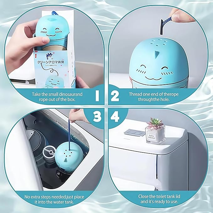 3Pcs Dinosaur Toilet Bowl Cleaner Bottle, Automatic Toilet Tank Cleaner for Long-Lasting Cleaning and Deodorizing, 2026 Upgraded Cute Dinosaur-Shaped Gel Freshness for Bathroom (3*Peach Flavor)