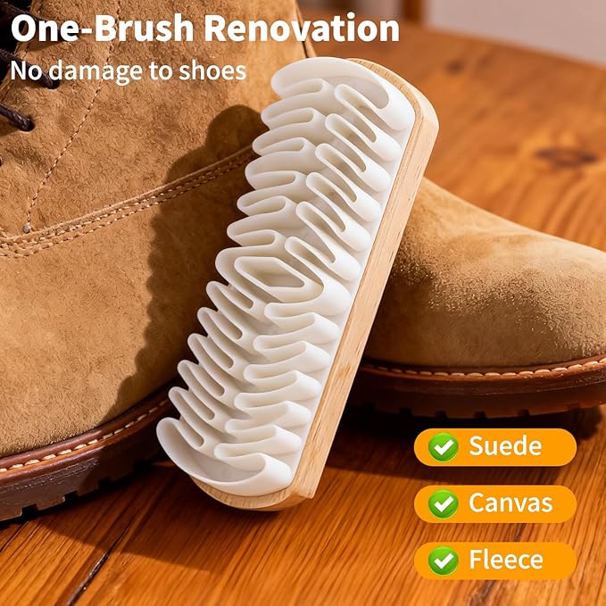 2Pcs Suede Brush for Shoes, Nubuck Brush Suede Eraser Suede Shoe Brush Suede Shoe Cleaner, Suede Cleaning Brush for Shoes, Bags, Sofa with Wooden Handle, Stain Eraser