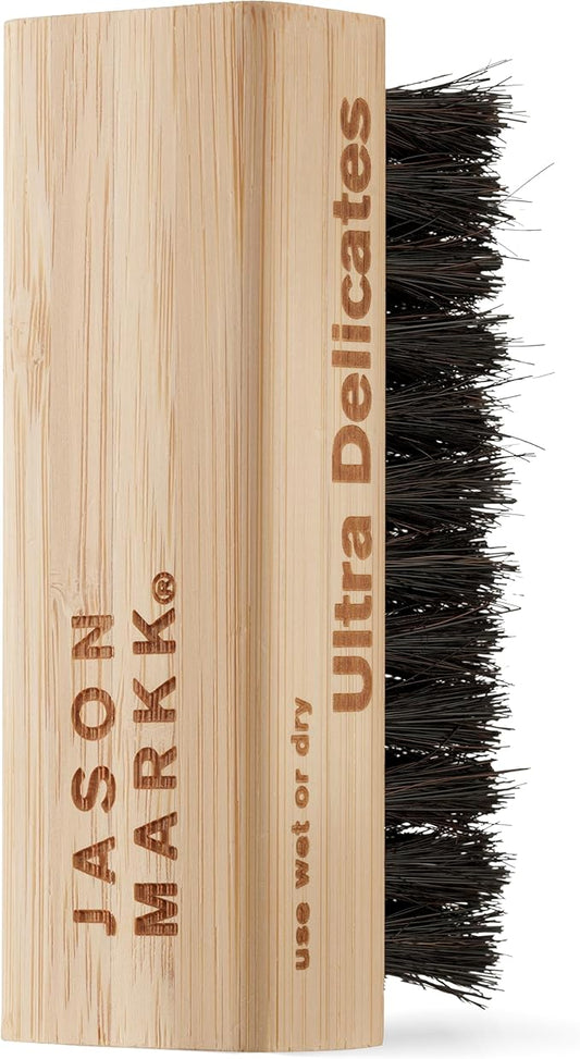 Jason Markk Ultra Delicate Shoe & Hat Cleaning Brush, Soft Bristles and Bamboo Wood, Sneaker Care, Extra Gentle, Ideal for Footwear, Safe for Wool, Cotton, Felt, Polyester, and More