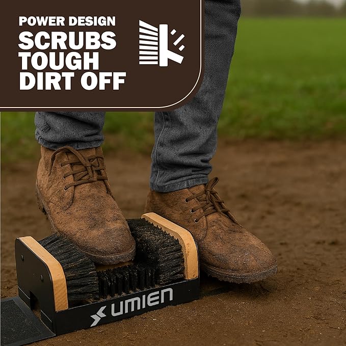 Umien™ Boot Scraper Outdoor Shoe Brush with Flaps - Cleaning Heavy-Duty Shoe Cleaner and Boot Scrubber for Mud, Dirt, and Snow - Durable Weather-Resistant Outdoor Shoe Cleaning Tool