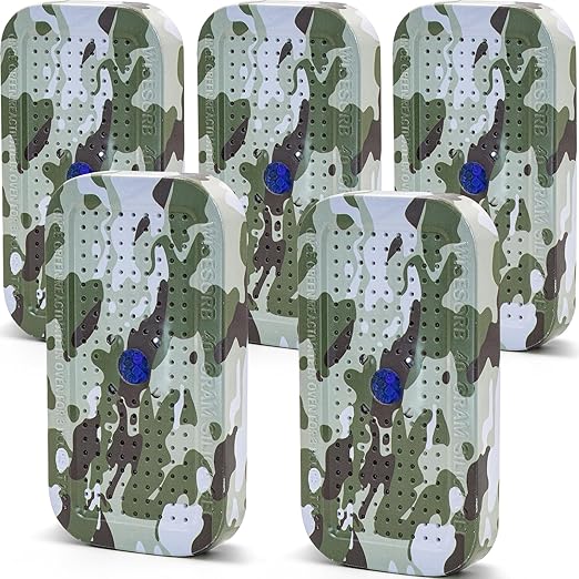 Wisesorb 5 Packs Gun Safe Dehumidifier 40 Gram Reusable Indicating Silica Gel Desiccant Canister- Camouflage Rechargeable Humidity Moisture Absorbs for Car Closet Cabinet Storage Box
