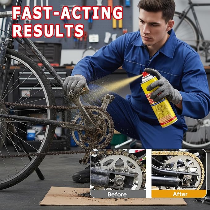 6.1oz Anti-Rust Lubricant Spray & Rust Remover for Metal, Multi-Purpose Penetrating Oil, Fast-Acting Lubricant Rust Dissolver for Vehicles, Tools, Chains, Bolts & Hinges (1 pcs)