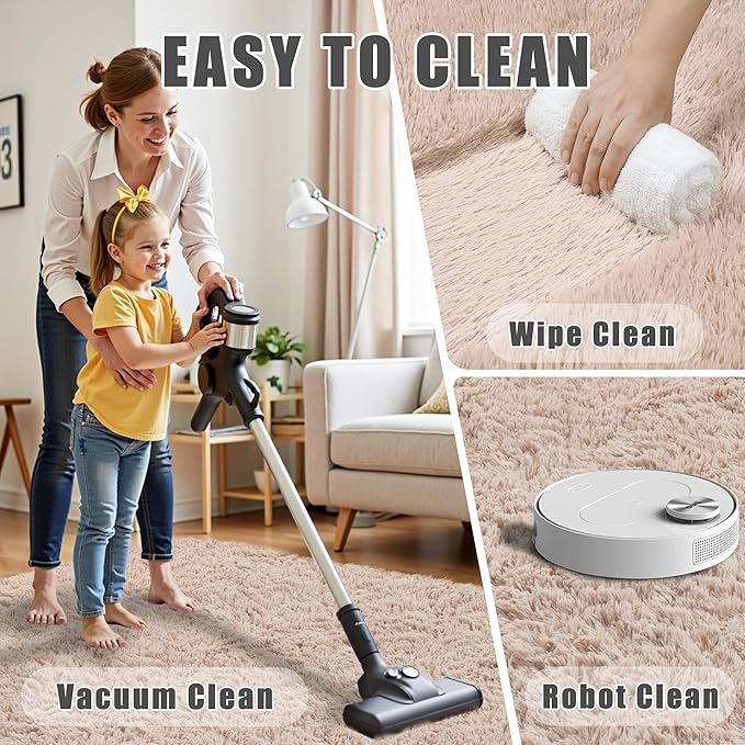 4x6 Area Rug for Living Room:Ultra Soft Fluffy Shag Beige Rugs,Large Fuzzy Plush Indoor Non Slip Carpet Washable Rug for Bedroom Kids Nursery Office Dorm Modern Decor(Beige 4'x6')