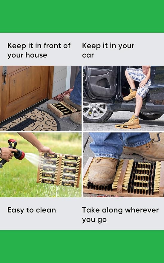 Superio Multi-Purpose Shoe and Boot Tray and Scraper- Protect Floors from Water Ice and Mud - Remove Mud, Dirt, Snow, and Sand