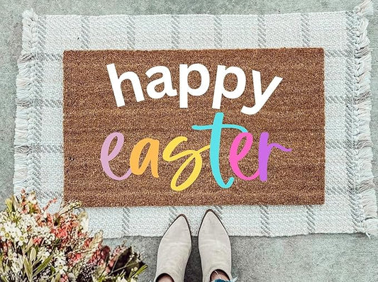 Happy Easter Mat Add Charm to Your Home with a Fall Doormat Outside Indoor Area Rugs Front Door Mats for Outdoor Entrance 20x32 inch