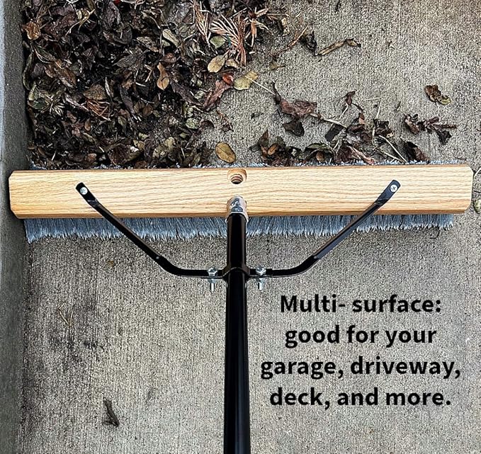 Pbma24004-2 Heavy Duty 24" Multi-Surface Push Broom with Silver/Black Handle (2 Pack)