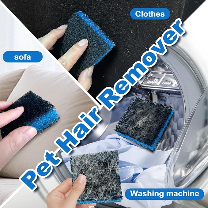Pet Hair Remover for Laundry - Reusable Lint Fur Catcher Tool, Effortlessly Removes Dog & Cat Hair from Clothes in Washing Machine (6PCS)